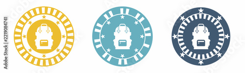 School bag icon. School bag illustration label design. Design for business. Vector illustration.