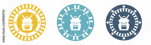 School bag icon. School bag illustration label design. Design for business. Vector illustration.