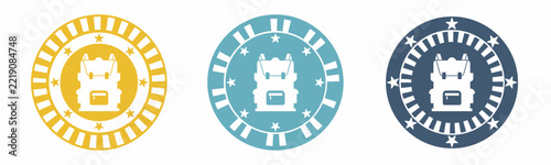 School bag icon. School bag illustration label design. Design for business. Vector illustration.