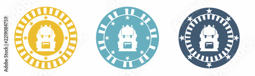 School bag icon. School bag illustration label design. Design for business. Vector illustration.