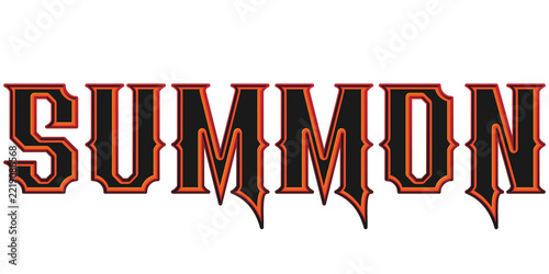 Fotografie Dark gothic style summon text effect with sharp typography isolated PNG