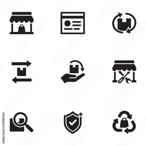 Ecommerce Product Recommerce Resale Marketplace Linear Vector Icons Collection