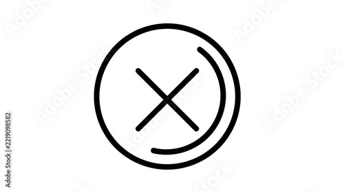 Cross Fail Rejected Icon Animation - X Mark Circle Loop