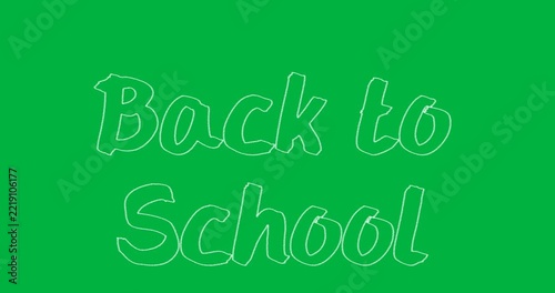 Digital animation of back to school text banner against black background