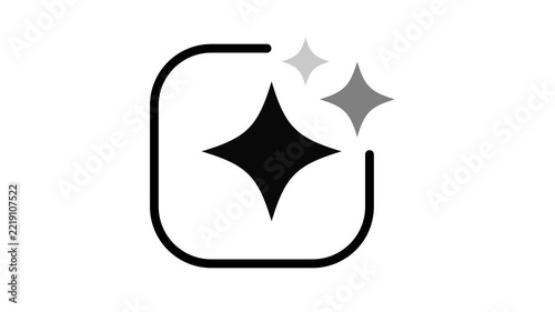 AI Magic Sparkle Stars Icon Animation - Clean Shine Effect