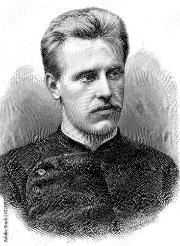 Fridtjof Nansen, 1861- 1930, a Norwegian explorer, scientist, diplomat, humanitarian and Nobel Peace Prize laureate, Historical, digitally restored reproduction of a 19th century original, exact date unknown