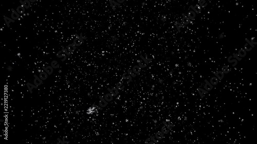 Snow Falling on Transparent Background Seamless Loop Alpha Channel 3D Animation