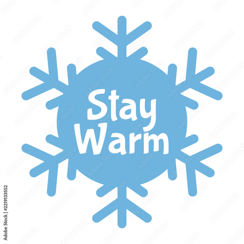 Fototapeta premium Winter snowflake banner with festive phrase. Promotional element for seasonal retail graphics, posters and decoration. Flat vector illustration isolated on white background