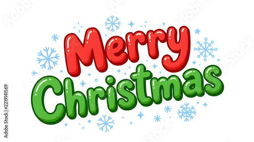 A festive christmas typographic design features bold lettering with snowflake accents on a white background merrychristmas typography font holiday seasonal