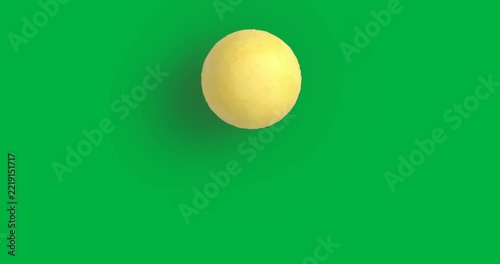 Yellow textured sphere floating on transparent background, glowing, showing technology innovation