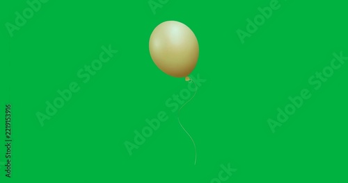 Flickering glitch clusters rising around golden balloon floating on transparent canvas making noise