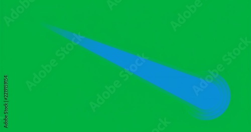 Abstract cobalt-blue form starting on plane elongating tail, showing motion on transparent backdrop