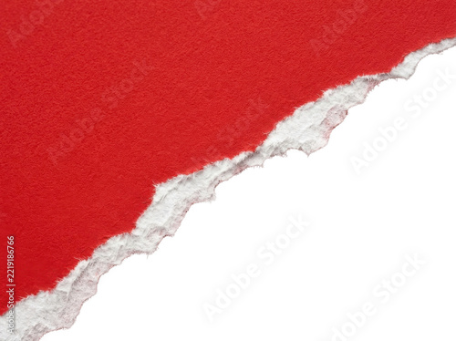 Red torn paper edge isolated on transparent background