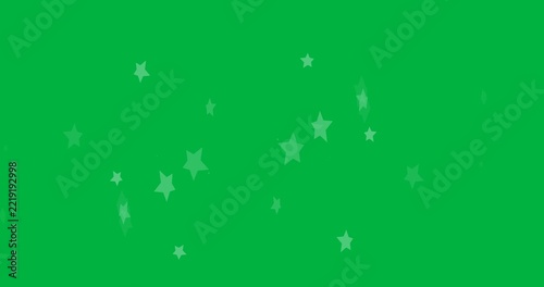 Animation of floating grey stars rotating on transparent background