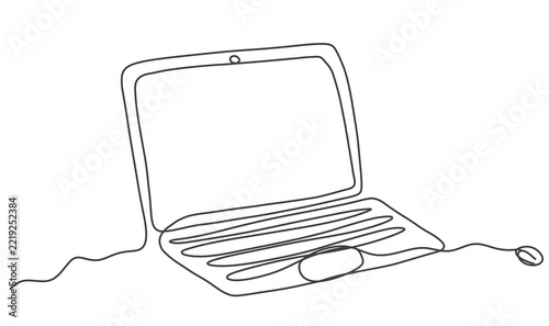Continuous Line Laptop Art