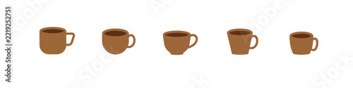 Cup of coffee, mug, tea icon Hot drink icon icons button, vector, sign, symbol, logo, illustration, flat design style isolated on white linear pictogram