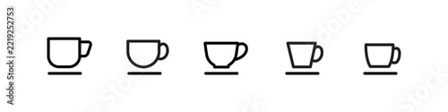 Cup of coffee, mug, tea icon Hot drink icon icons button, vector, sign, symbol, logo, illustration, editable stroke, design style isolated on white linear pictogram