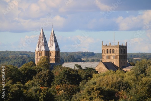 Autumnal telephoto of Southwell Minster, Nottinghamshire, viewed from the south.