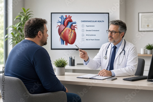 uomo sovrappeso dal cardiologo visita cardiologica 