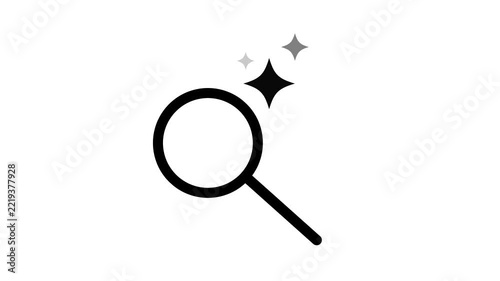 AI Search Icon - Magnifying Glass with Sparkle Animation