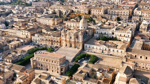 Cattedrale di San Nicolò Noto Sicily Drone Aerial, Baroque Cathedral & Historic City