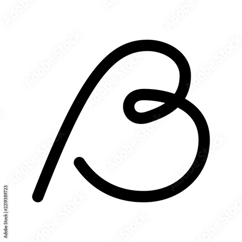 Minimal B letter logo line