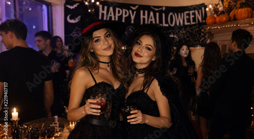 Friends at Halloween Party