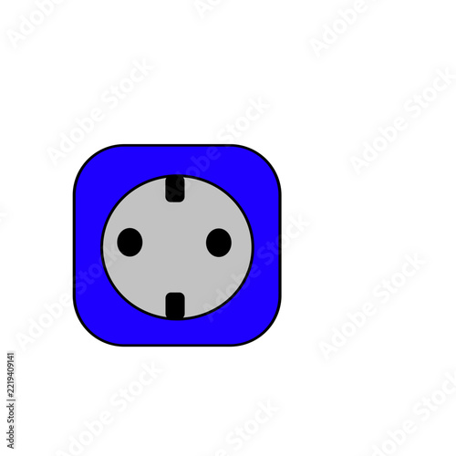 Vector illustration of colorful power sockets and electrical plugs icons collection