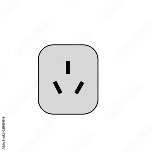 Vector illustration of colorful power sockets and electrical plugs icons collection