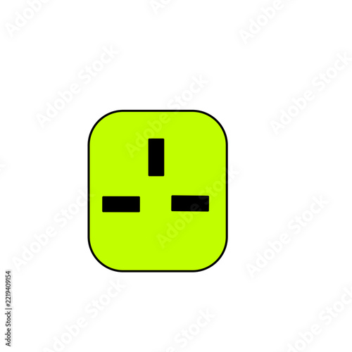 Vector illustration of colorful power sockets and electrical plugs icons collection