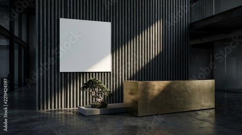 Brutalist Fluted Concrete & Monolithic Brass (Industrial Fine-Art)