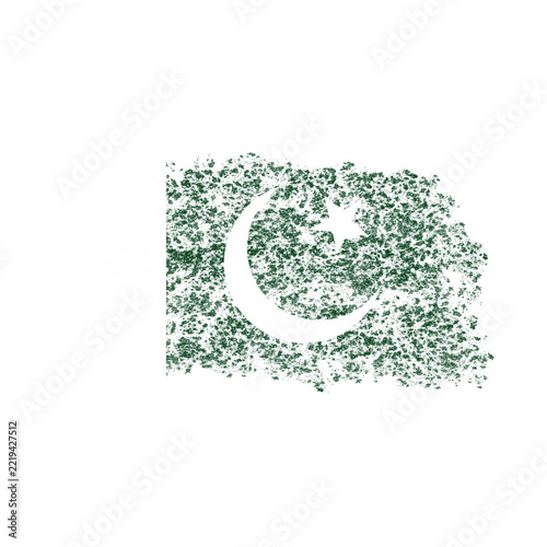 Smudged Motion Particle Dust Pakistan Flag Design