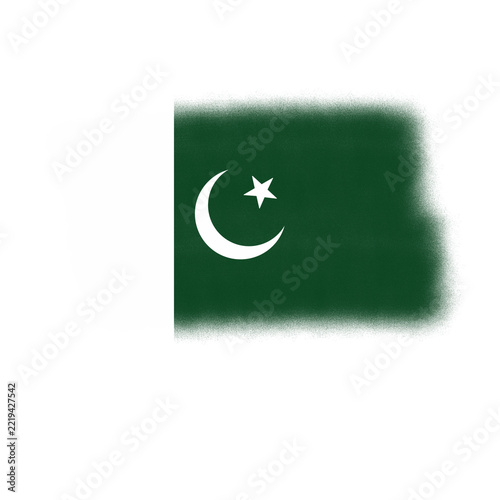 Soft Airbrush Glow Painted Pakistan Flag Design