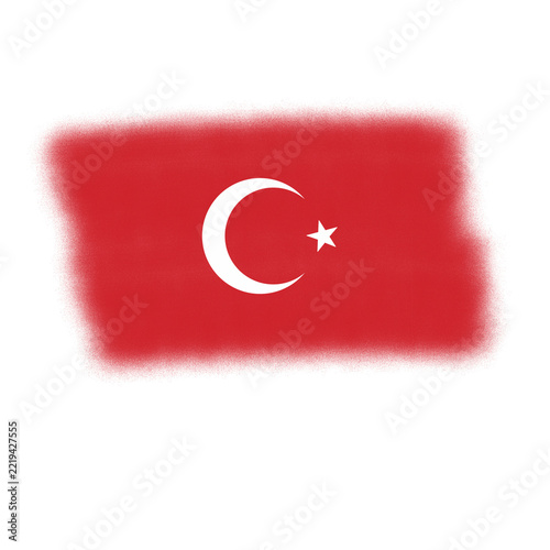 Soft Airbrush Glow Painted Turkey Flag Design