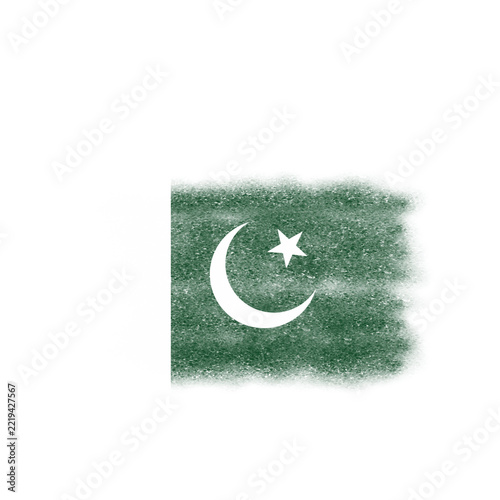 Soft Chalk Smudge Horizontal Pakistan Flag Element
