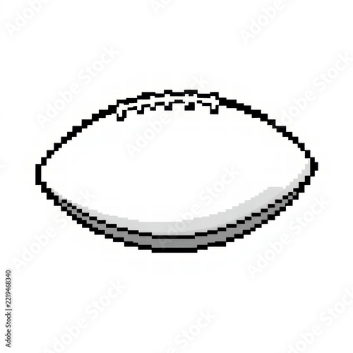 Pixel art American football ball icon isolated on white