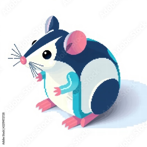 Cute pixel art mouse illustration