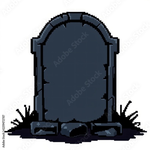 Pixel art tombstone gravestone grave marker Halloween