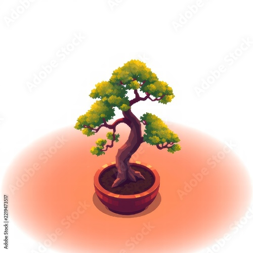 Bonsai tree in a pot vector illustration