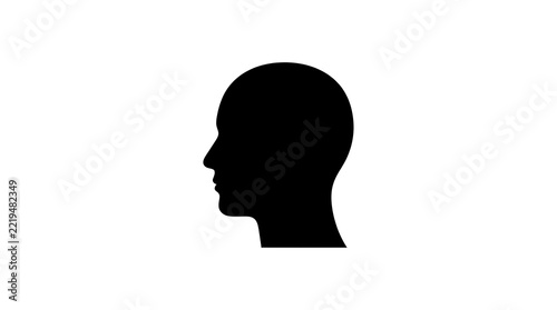 Silhouette of a person profile in black
