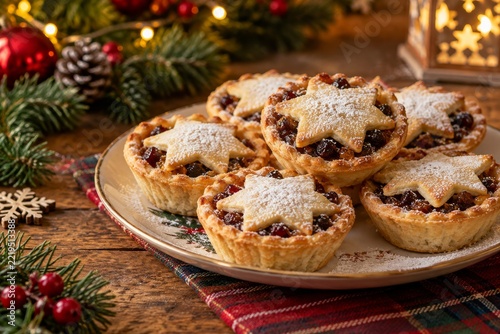 Christmas mince pies with star shaped pastry tops