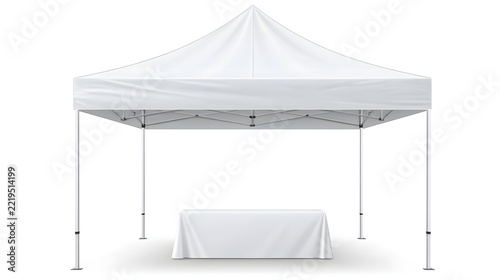 White canopy tent isolated on white background