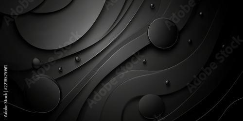Abstract background with dark circles and lines template for corporate business mockup illustration, technology concept, Generative AI