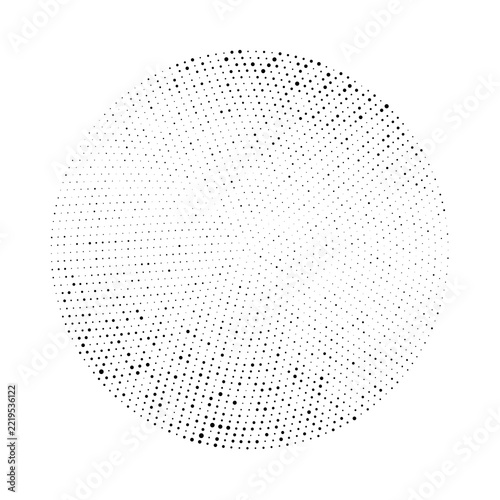 Abstract halftone dotted circle