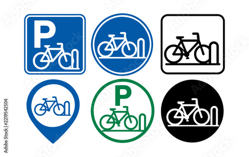 Bicycle Parking Rack Icon, Public Bike Station Sign, Bicycle Parking Area Pictogram, Urban Cycling Transport Symbol, Isolated Vector Illustration