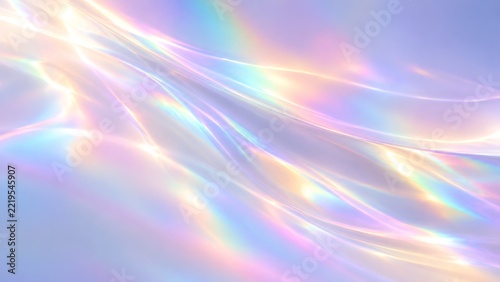 Soft iridescent light waves and rainbow prismatic reflections on a light