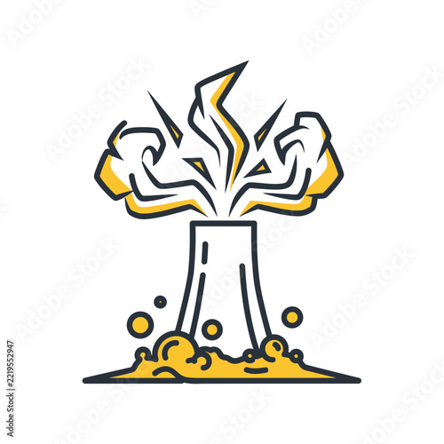 Volcanic Eruption Illustration Stock Photo Graphic Design Vector Image