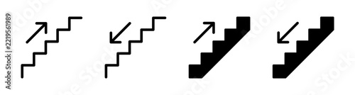 Stair icons. Climb up and down stairs with directional arrow symbol.