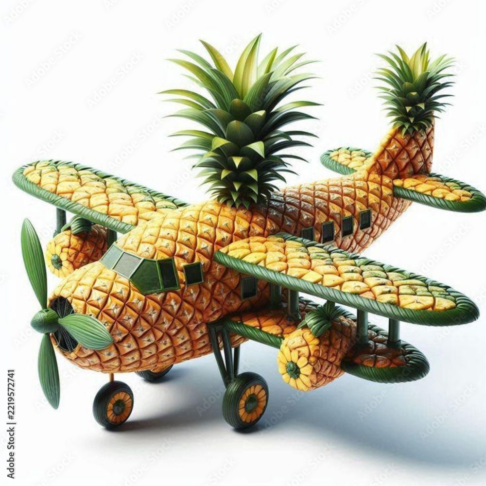 Fototapeta premium Airplane Made With pineapple 