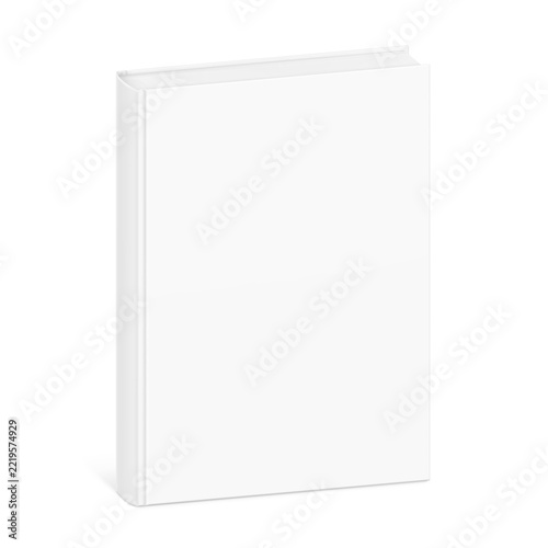Blank hardcover book mockup with shadow. Illustration with transparent background ready for cover design, branding, presentation.